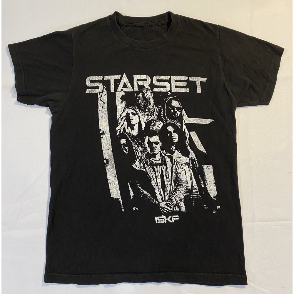 Starset Band Flag T Mens Shirt Black Grunge Distressed SMALL